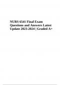 NURS 6541 Final Exam Questions and Answers | Latest 2023/2024 | Graded A+
