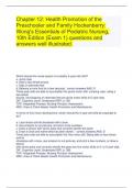 Chapter 12: Health Promotion of the Preschooler and Family Hockenberry: Wong's Essentials of Pediatric Nursing, 10th Edition (Exam 1) questions and answers well illustrated.