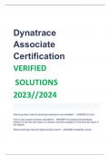 Dynatrace  Associate  Certification VERIFIED SOLUTIONS  2023//2024