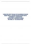 HESI RN EXIT EXAM V5 NURSING EXAM  NEW REAL EXAM QUESTIONS WITH  CORRECT ANSWERS  UPDATED VERSION 2023  SCORE A+ GUARANTEE