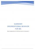 SUMMARY ORGANIZATIONAL BEHAVOR FOR IBA