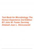 Test Bank for Microbiology The Human Experience (Second Edition) By John W. Foster Zarrintaj Aliabadi Joan L. Slonczewski ALL CHAPTERS