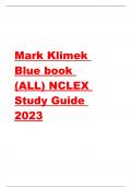 MARK KLIMEK BLUE BOOK (ALL) NCLEX STUDY GUIDE 2023 (OVER 2000 SOLUTIONS) 