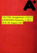 FAC1502 Assignment 2 (QUIZ ANSWERS) Semester 2 2023 - DUE 28 August 2023