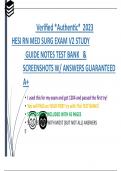 Verified and Authentic 2023 HESI RN MED SURG EXAM V2 STUDY GUIDE NOTES TEST BANK   & SCREENSHOTS WITH ANSWERS GUARANTEED A+