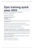 Epic training quick  pass 2023