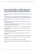 Exam Review Ethics; COKO Questions And Answers With Complete Solutions 