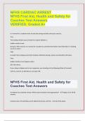 NFHS CARDIAC ARREST NFHS First Aid, Health and Safety for Coaches Test Answers VERIFIED, Graded A+