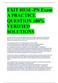 EXIT HESI -PN Exam  A PRACTICE  QUESTION 100%  VERIFIED  SOLUTIONS