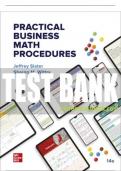 Test Bank For Practical Business Math Procedures, 14th Edition All Chapters - 9781264098385