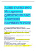 ACHE FACHE BOG  Management  QUESTIONS AND  ANSWERS  REVISEION TEST 