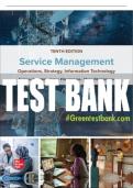 Test Bank For Service Management: Operations, Strategy, Information Technology, 10th Edition All Chapters - 9781264098354