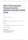 WGU C165 Integrated  Physical Sciences REVISED 2023/2024 QUICK  PAS