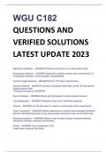 WGU C182 QUESTIONS AND  VERIFIED SOLUTIONS  LATEST UPDATE 2023