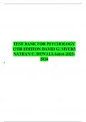 TEST BANK FOR PSYCHOLOGY 13TH EDITION DAVID G. MYERS NATHAN C. DEWALL-latest-2023-2024 TEST BANK FOR PSYCHOLOGY 13TH EDITION DAVID G. MYERS NATHAN C. DEWALL-latest-2023-2024 