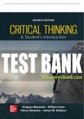 Test Bank For Critical Thinking: A Students Introduction, 7th Edition All Chapters - 9781264296064