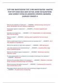TCFP FIRE INVESTIGATOR TEST /FIRE INVESTIGATOR -MASTER  FOR TCFP EXAM 2023-2024 ACTUAL EXAM 350 QUESTIONS  AND CORRECT DETAILED ANSWERS (VERIFIED ANSWERS)  |ALREADY GRADED A