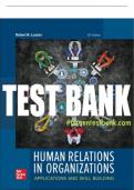 Test Bank For Human Relations in Organizations: Applications and Skill Building, 12th Edition All Chapters - 9781260682984