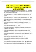 COC 2022 - FINAL EXAM STUDY QUESTIONS (SET 11) QUESTIONS AND ANSWERS