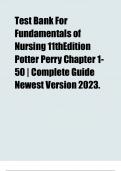 Test Bank For Fundamentals of Nursing 11thEdition Potter Perry Chapter 1-50  Complete Guide Newest Version 2023.Test Bank For Fundamentals of Nursing 11thEdition Potter Perry Chapter 1-50  Complete Guide Newest Version 2023.