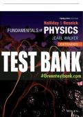 Test Bank For Fundamentals of Physics, Extended, 12th Edition All Chapters - 9781119773511