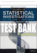 Test Bank For Intermediate Statistical Investigations, 1st Edition All Chapters - 9781119634423