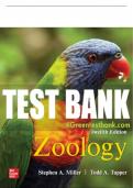 Test Bank For Zoology, 12th Edition All Chapters - 9781260722185