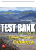 Test Bank For Environmental Geology, 12th Edition All Chapters - 9781264094721