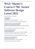 WGU Master's  Course C706 Secure  Software Design  Latest 2022