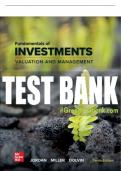 Test Bank For Fundamentals of Investments: Valuation and Management, 10th Edition All Chapters - 9781264412815