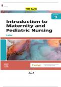 Test Solutions to Introduction to Maternity and Pediatric Nursing 9th Edition by Gloria Leifer   - Complete, Elaborated and  Latest ALL Chapters(1-34) Included |326| Pages - Questions & Answers- Test bank