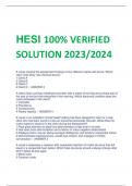 HESI 100% VERIFIED  SOLUTION  QUESTIONS AND CORRECT ANSWERS2023/2024 