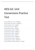 HESI A2: Unit  Conversions Practice  Test 100% solutions 2023/2024