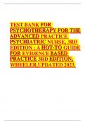 Test Bank for Psychotherapy for the Advanced Practice Psychiatric Nurse: A How-To Guide for Evidence-Based Practice 3rd Edition By Kathleen Wheeler 9780826193797 Chapter 1-24 Complete Guide