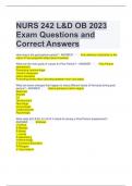 NURS 242 L&D OB 2023 Exam Questions and Correct Answers 