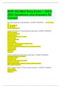 NUR 242 Med Surg Exam 1 2023-2024 Questions and Answers All Correct 