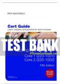 Test Bank For CompTIA A+ Core 1 (220-1001) and Core 2 (220-1002) Cert Guide 5th Edition All Chapters - 9780137459650