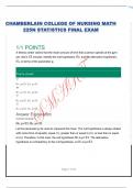 CHAMBERLAIN COLLEGE OF NURSING MATH 225N STATISTICS FINAL EXAM