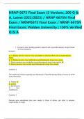 NRNP 6675 Final Exam (2 Versions, 200 Q & A, Latest-2022/2023) / NRNP 6675N Final Exam / NRNP6675 Final Exam / NRNP-6675N Final Exam: Walden University | 100% Verified Q & A