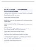 HLTH 640 Exam 3 Questions With Complete Solutions