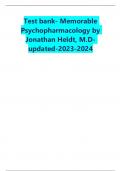 Test bank- Memorable  Psychopharmacology by  Jonathan Heldt, M.Dupdated-2023-202