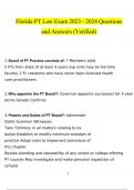 Florida PT Law exam questions and answers} latest 2023 - 2024 100% correct answers