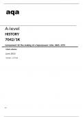 Aqa A level History 7042/1K Mark Scheme June2023.