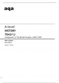 Aqa A level History 7042/1J Question Paper  and Mark Scheme June2023.