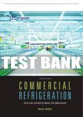 Test Bank For Commercial Refrigeration for Air Conditioning Technicians - 3rd - 2018 All Chapters - 9781305506435