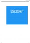 Test Bank For Leading and Managing in Nursing 8th Edition By Patricia S. Yoder-Wise; Susan Sportsman ( 2023 - 2024 ) / 9780323792066 / Chapter 1- 25 / Complete Questions and Answers A+(WITH COMPLETE ANSWERS)