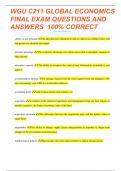 WGU C211 Global Economics Final Exam Questions and Answers 100% Correct