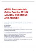 ATI RN Fundamentals  Online Practice 2019 B  with NGN QUESTIONS  AND ANSWER 