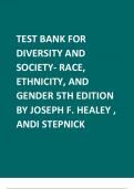 Test Bank For Diversity and Society- Race, Ethnicity, and Gender 5th Edition 2024 latest revised update by Joseph F. Healey, Andi Stepnick.pdf