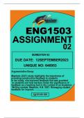 ENG1503 ASSIGNMENT 02 SEMESTER 02 DUE 12SEPTEMBER2023